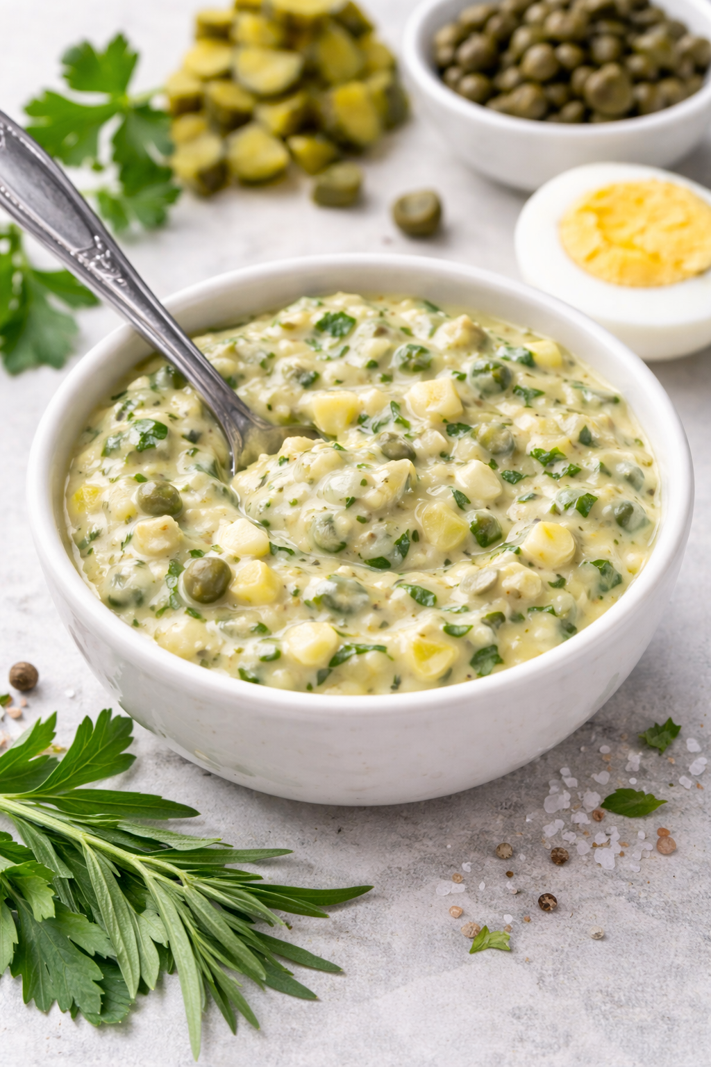 Sauce Gribiche (French Egg & Herb Sauce)
